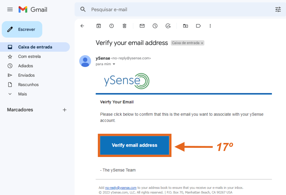 ysense formulário de cadastro